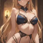 Arte hentai ilustración increíble de Adolescente Babe Ariana Marie Con Coletas Con Medias generado por IA