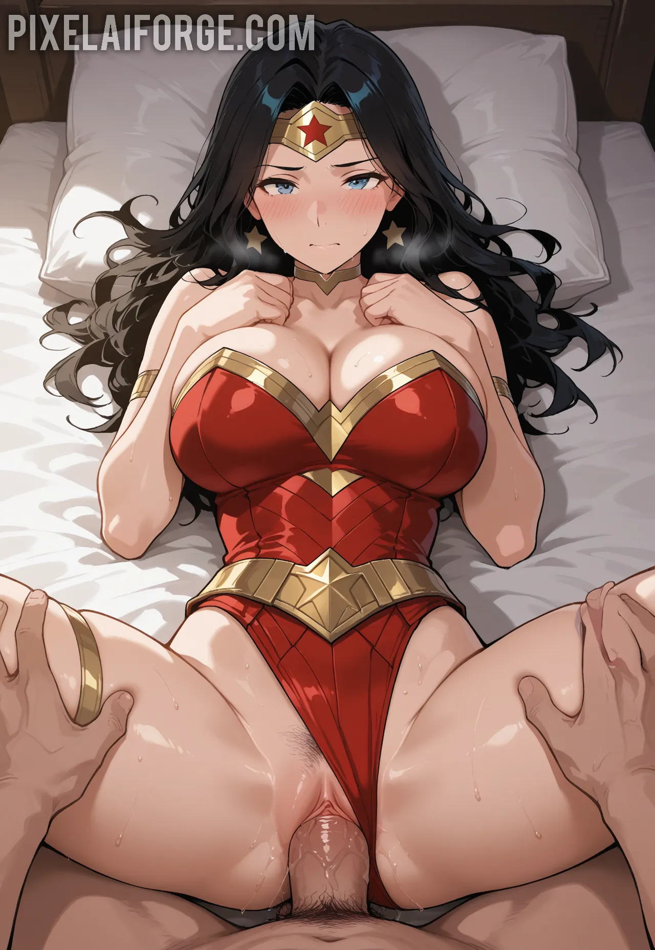 Arte hentai ilustración increíble de Albina Piper Nude Redhead generado por IA