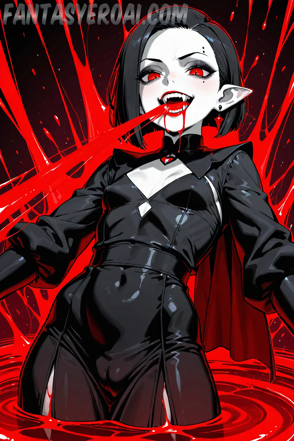 Arte hentai ilustración increíble de Alexy Sky Orejas Y Peluca Pelirroja generado por IA