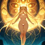 Arte hentai ilustración increíble de Alice Brooks Desnuda En Disfraz De Super Nena generado por IA