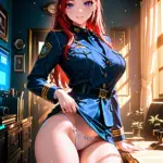 Arte hentai ilustración increíble de Alyson Hannigan generado por IA