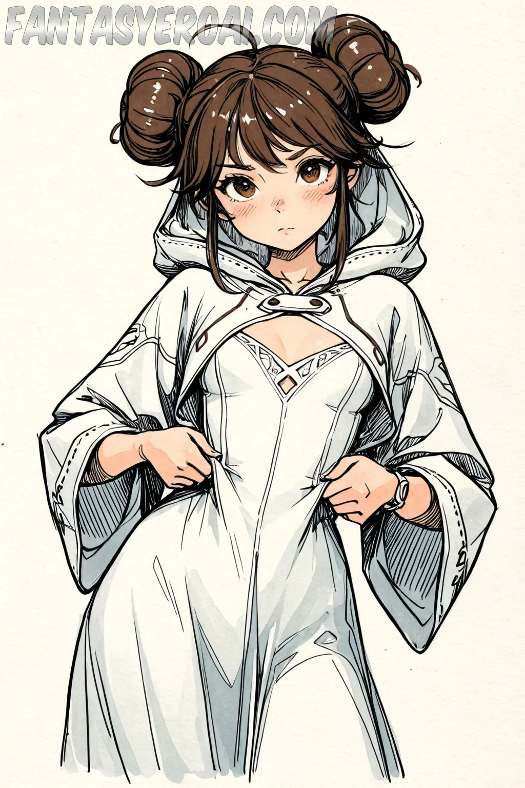 Arte hentai ilustración increíble de Amazing Naked Brunette generado por IA