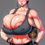 Arte hentai ilustración increíble de Angelina Valentine In A Red generado por IA