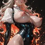Arte hentai ilustración increíble de Anime Anime Characters Chainsaw Man Haikyuu Harem generado por IA