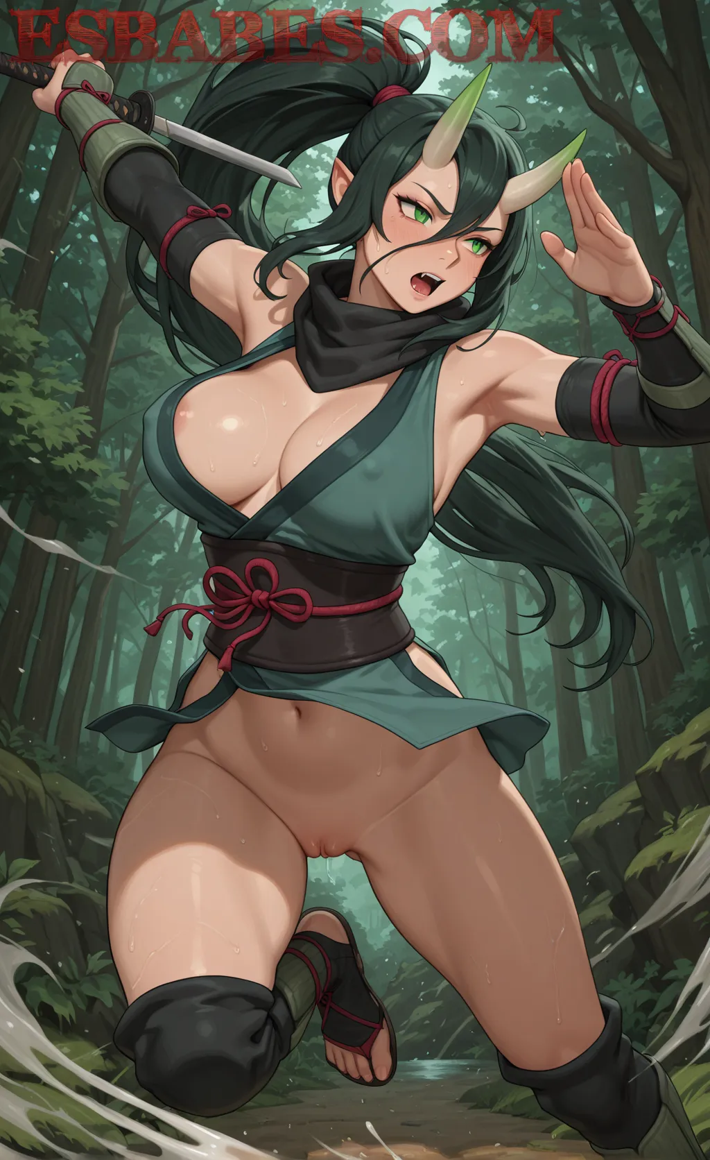 Arte hentai ilustración increíble de Anri Sugihara Desnuda generado por IA