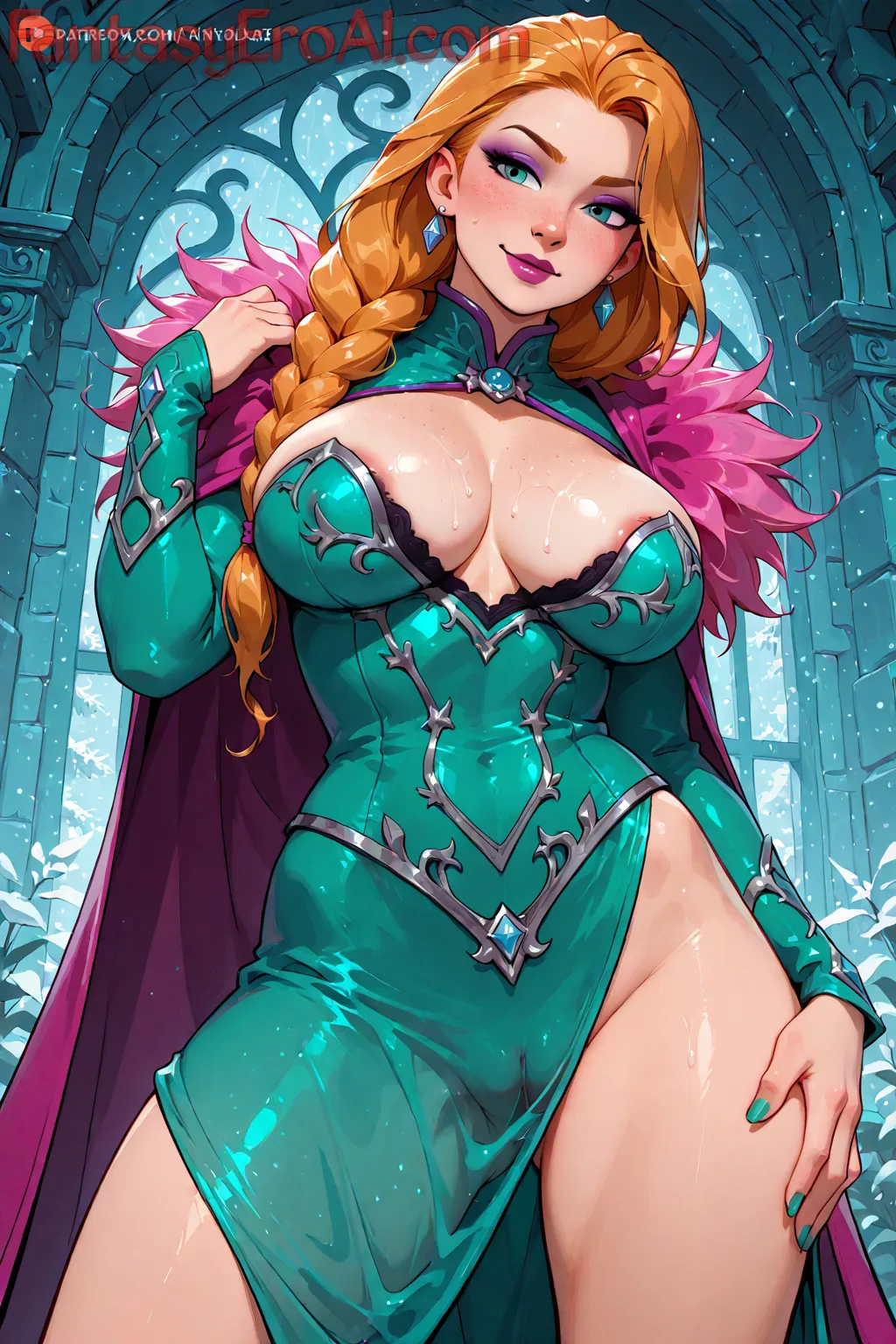 Arte hentai ilustración increíble de Attack On Titan Anime List Yuri Shoujo Ai Harem generado por IA