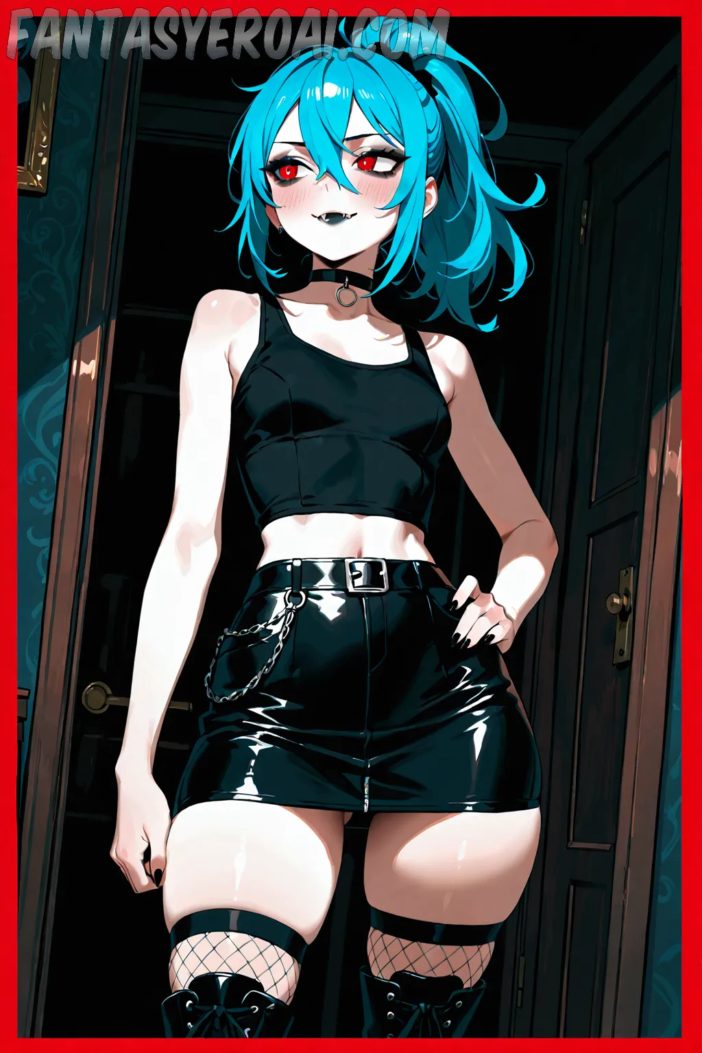 Arte hentai ilustración increíble de Babe Jordan Carver Con Medias Blancas generado por IA