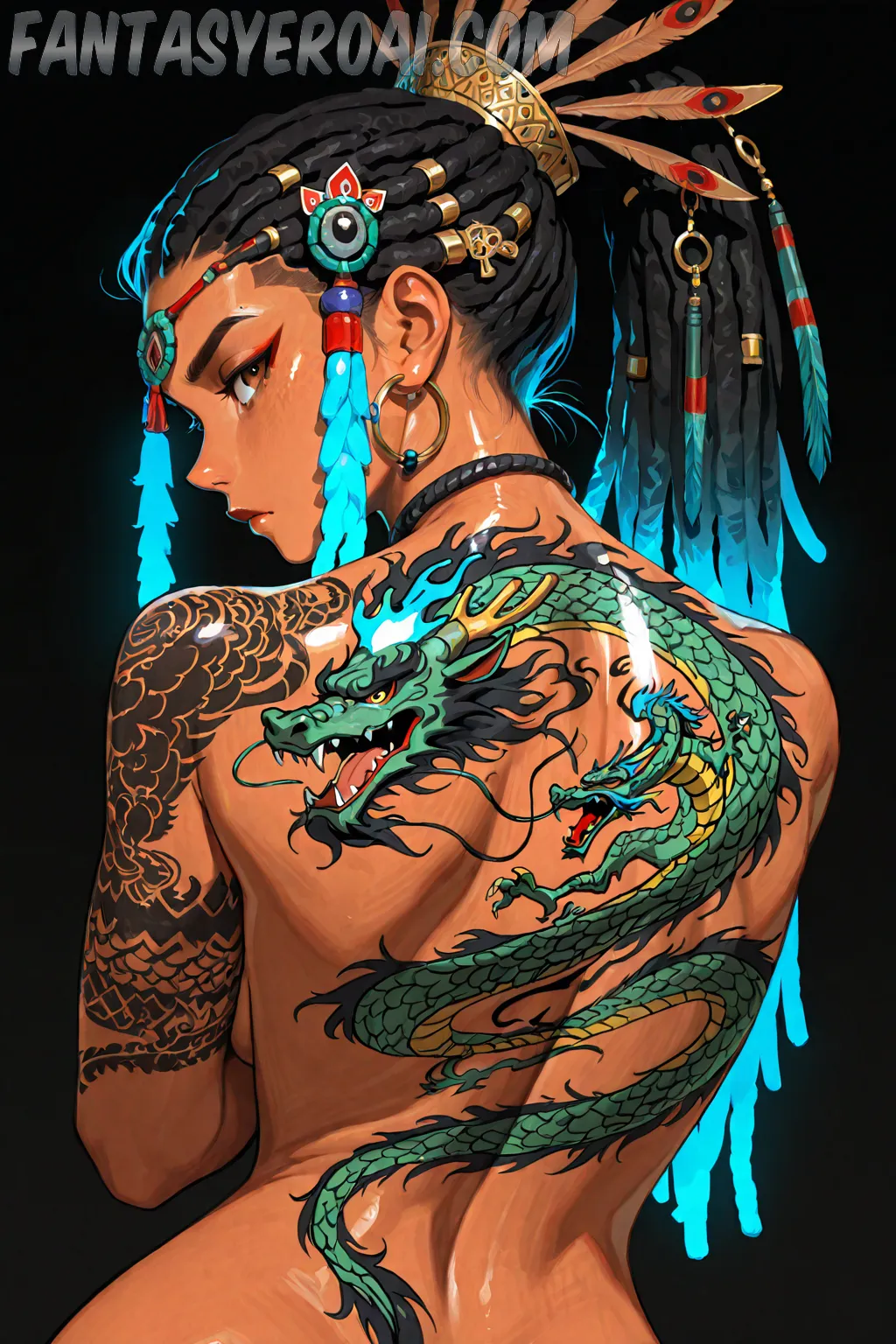 Arte hentai ilustración increíble de Babe Roni Ford generado por IA