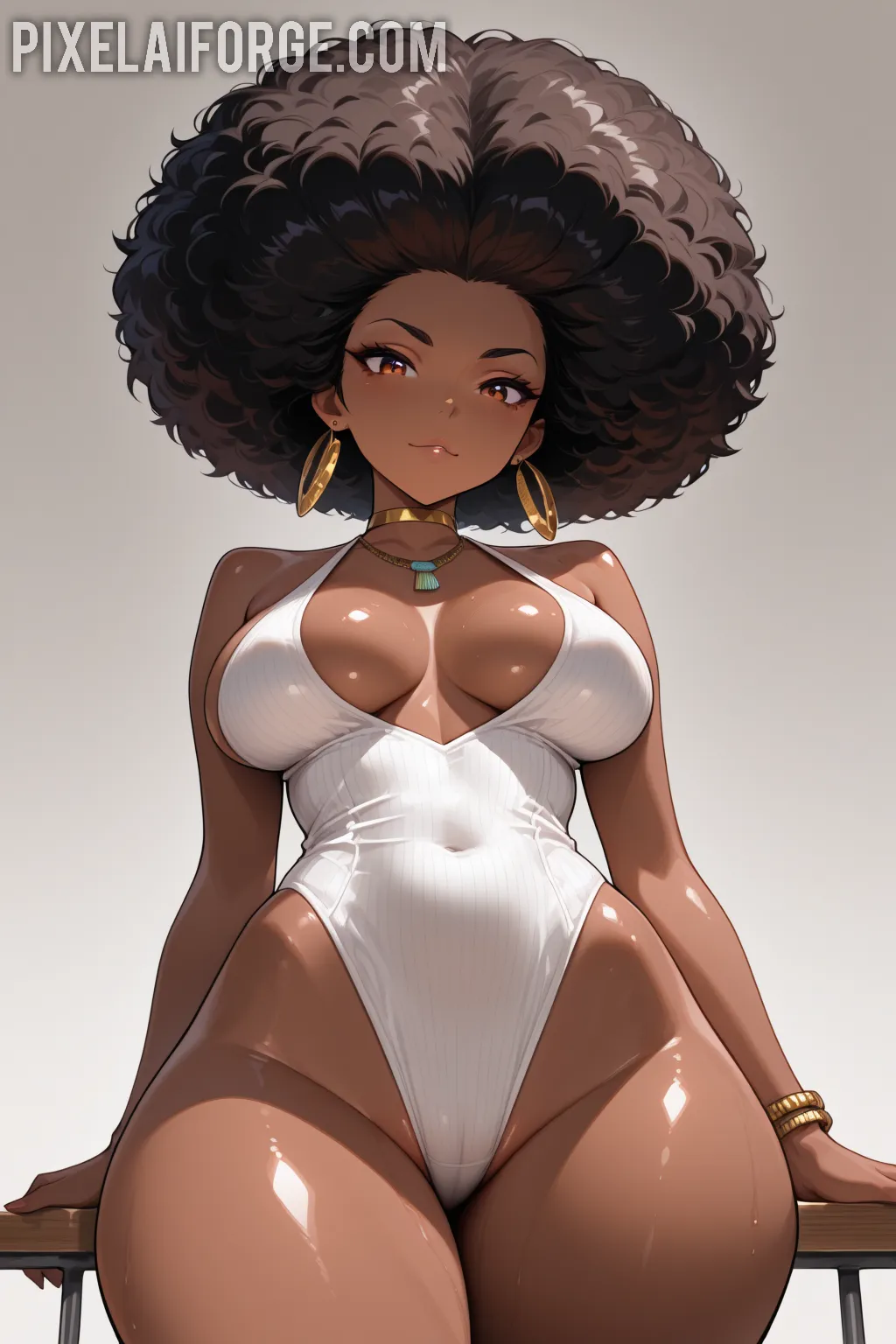 Arte hentai ilustración increíble de Babe Sasha Cane En Lenceria Y Tacones Altos generado por IA