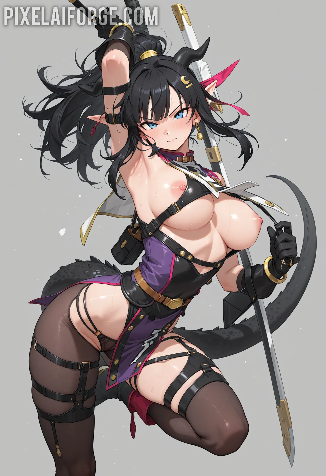 Arte hentai ilustración increíble de Big Boobs Teen generado por IA