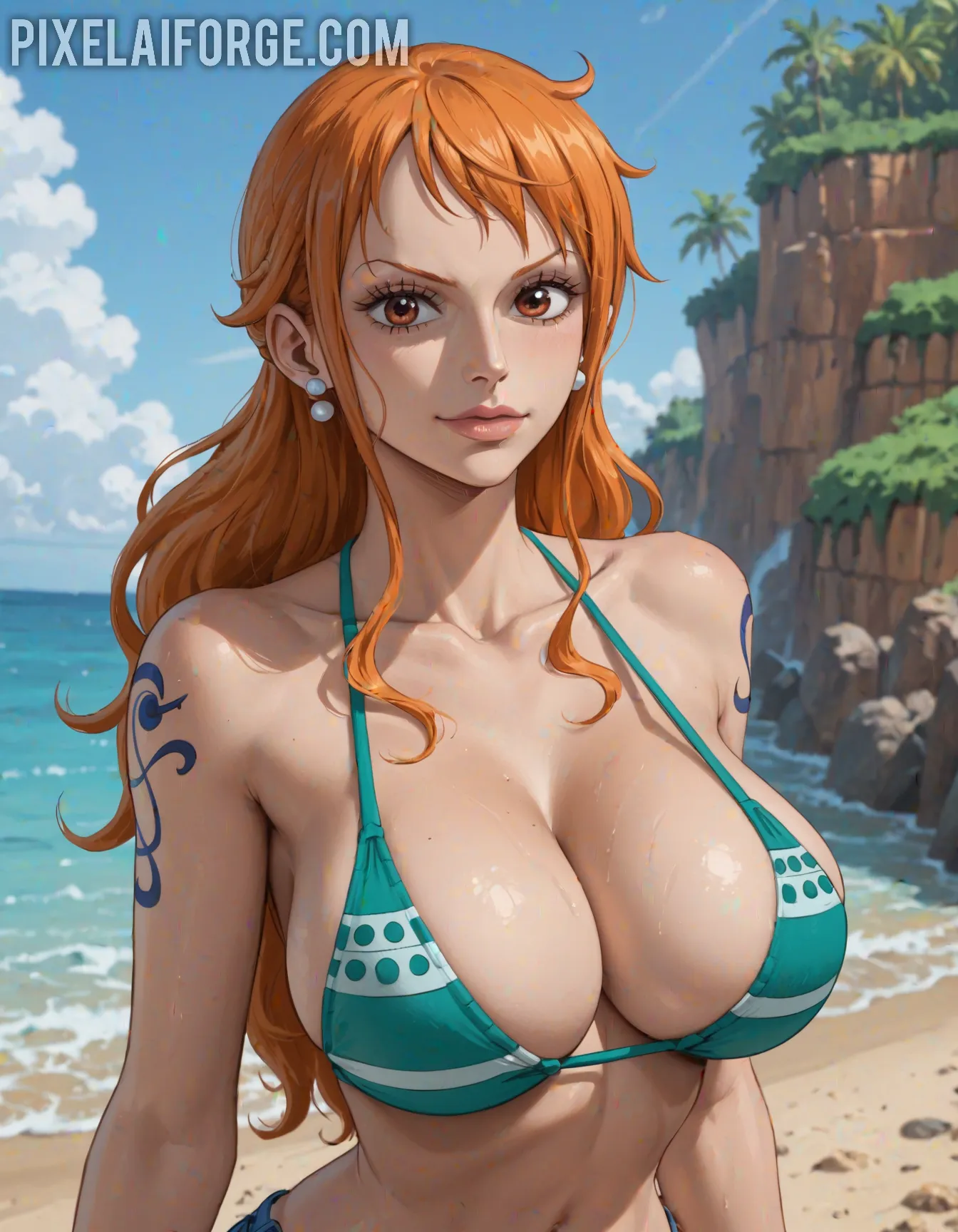 Arte hentai ilustración increíble de Blanco Y Negro Hot generado por IA