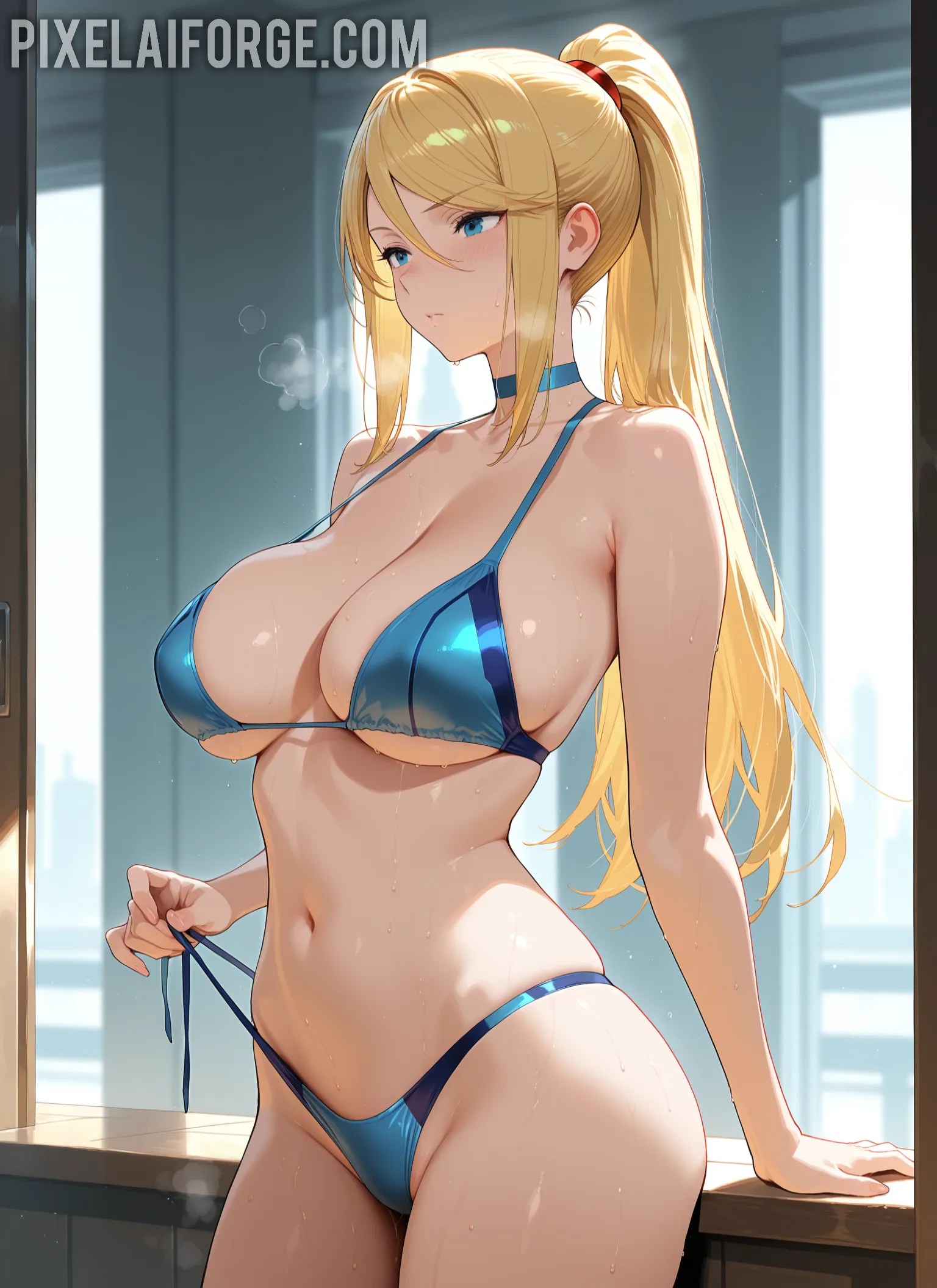 Arte hentai ilustración increíble de Blue Box Crunchyroll Anime Music Funimation Moe generado por IA