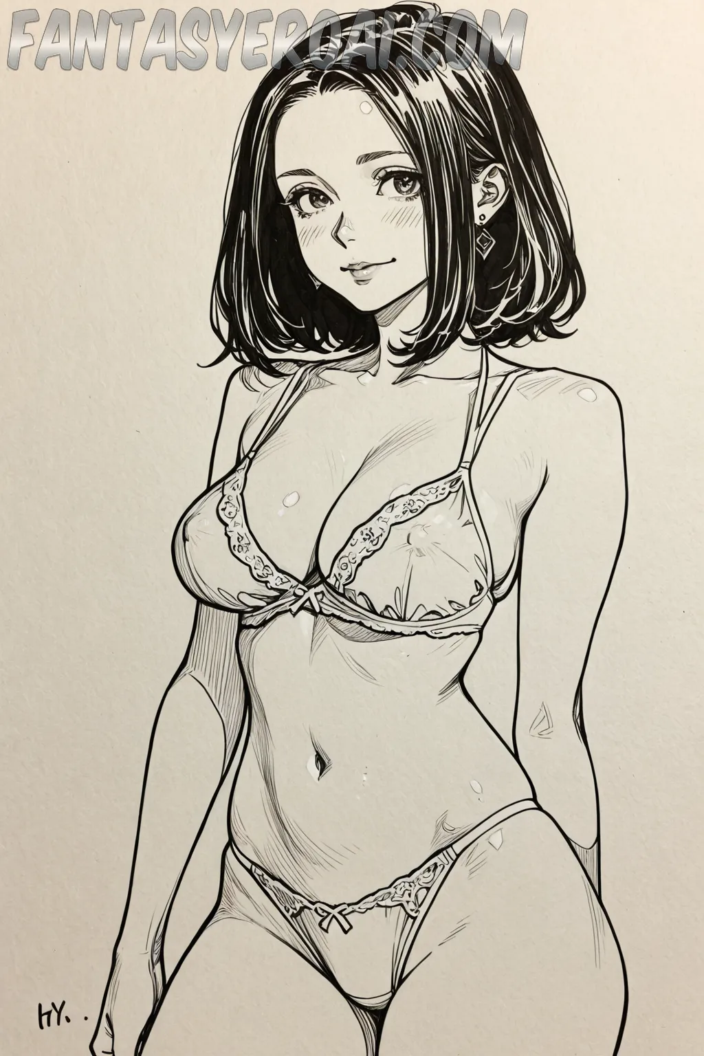 Arte hentai ilustración increíble de Bonita Transparencia generado por IA