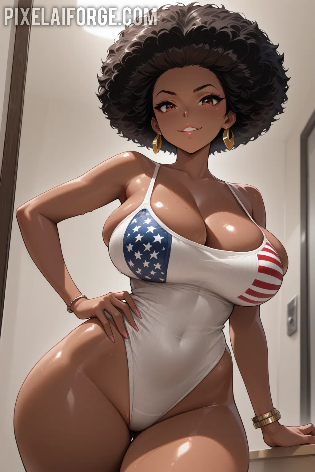 Arte hentai ilustración increíble de Braless Chicas Sin Sujetador generado por IA