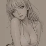 Arte hentai ilustración increíble de Brunette Sexy Naked Teen generado por IA