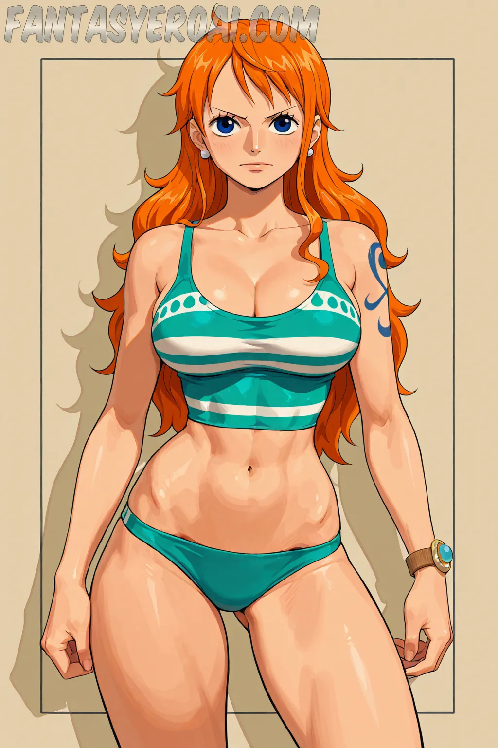 Arte hentai ilustración increíble de Cara Brett Desbuda generado por IA