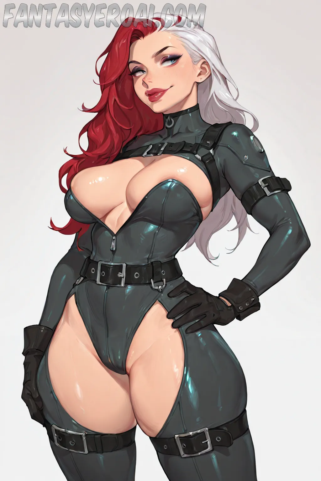 Arte hentai ilustración increíble de Carlotta Champagne Nu generado por IA