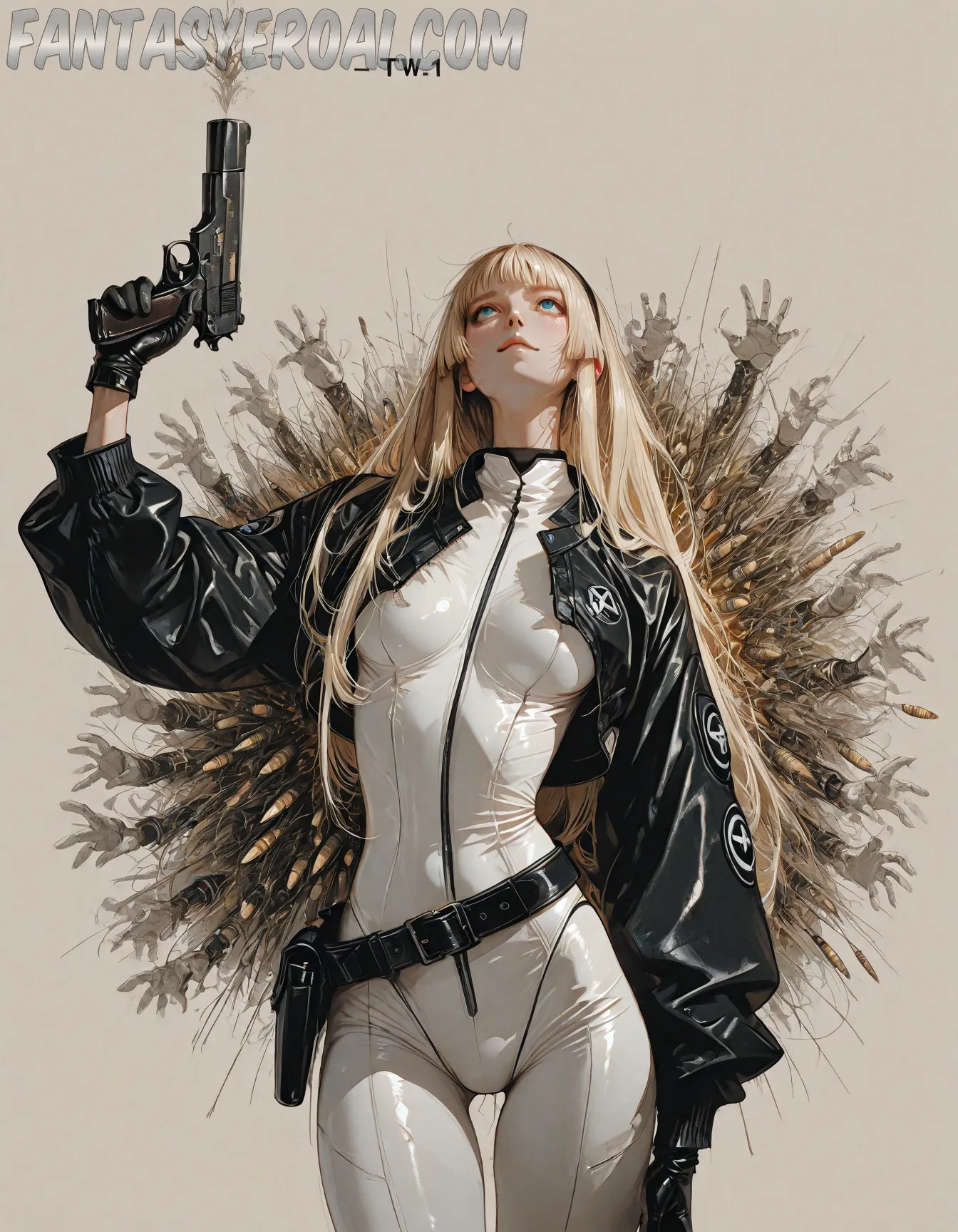 Arte hentai ilustración increíble de Chandler South Desnuda En El Jardin generado por IA