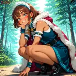 Arte hentai ilustración increíble de Chica Asiatica Nici Dee Llevando Medias Negras generado por IA