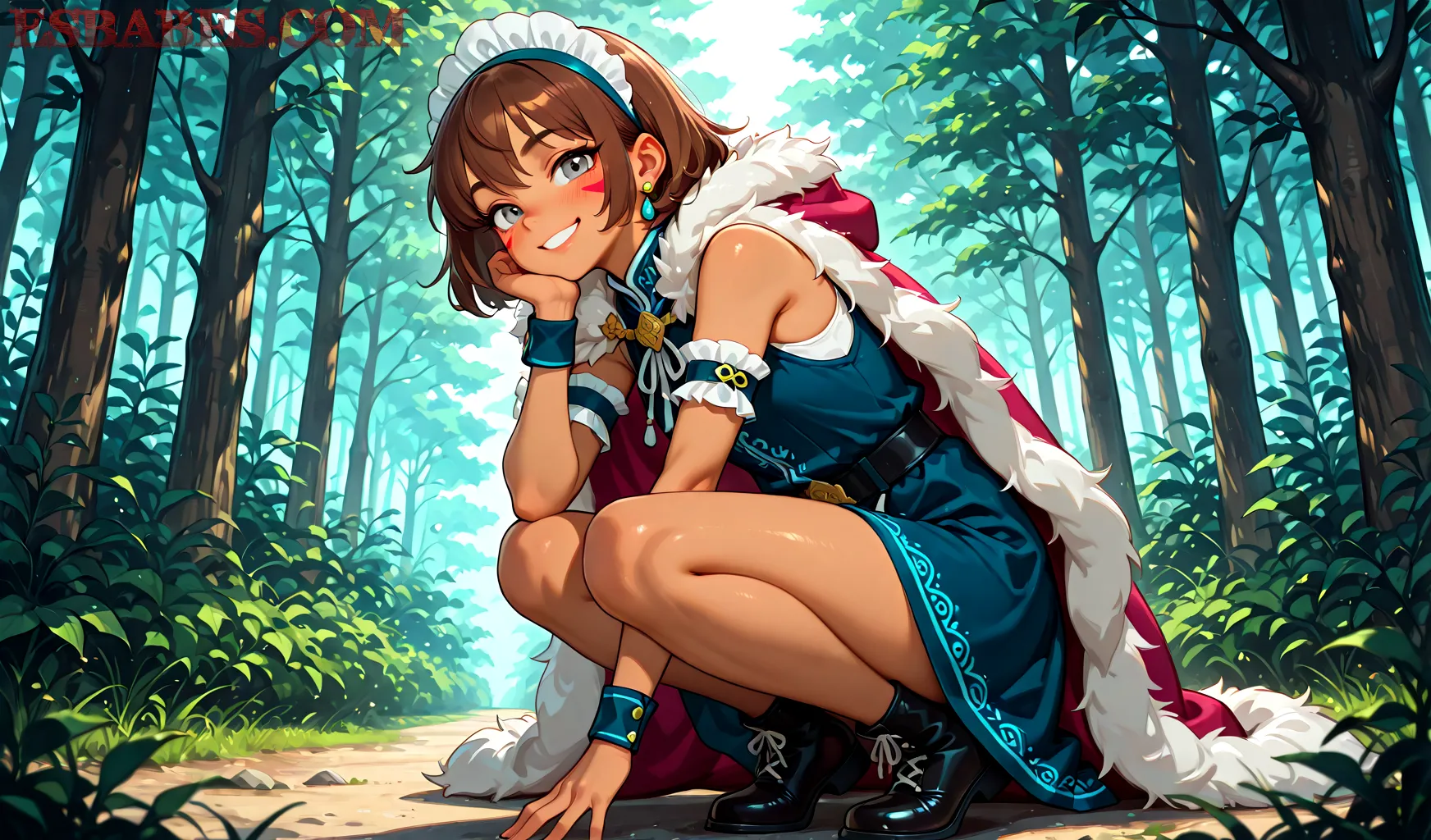 Arte hentai ilustración increíble de Chica Asiatica Nici Dee Llevando Medias Negras generado por IA