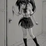 Arte hentai ilustración increíble de Chica Mulata Flaca Y Dulce generado por IA