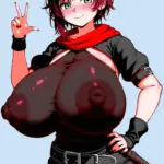 Arte hentai ilustración increíble de Chicas Bonitas En Lenceria Roja generado por IA