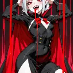 Arte hentai ilustración increíble de Chicas Checas Vestido Rojo Y Cono Humedo generado por IA