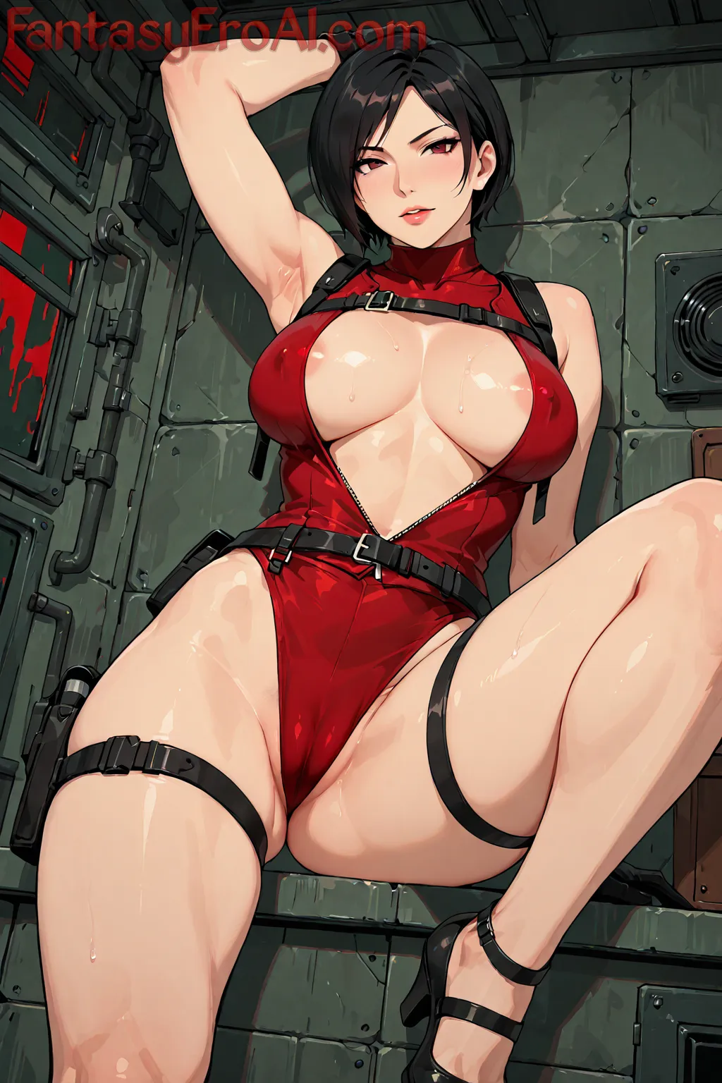 Arte hentai ilustración increíble de Cosplay De Belleza Pelirroja generado por IA