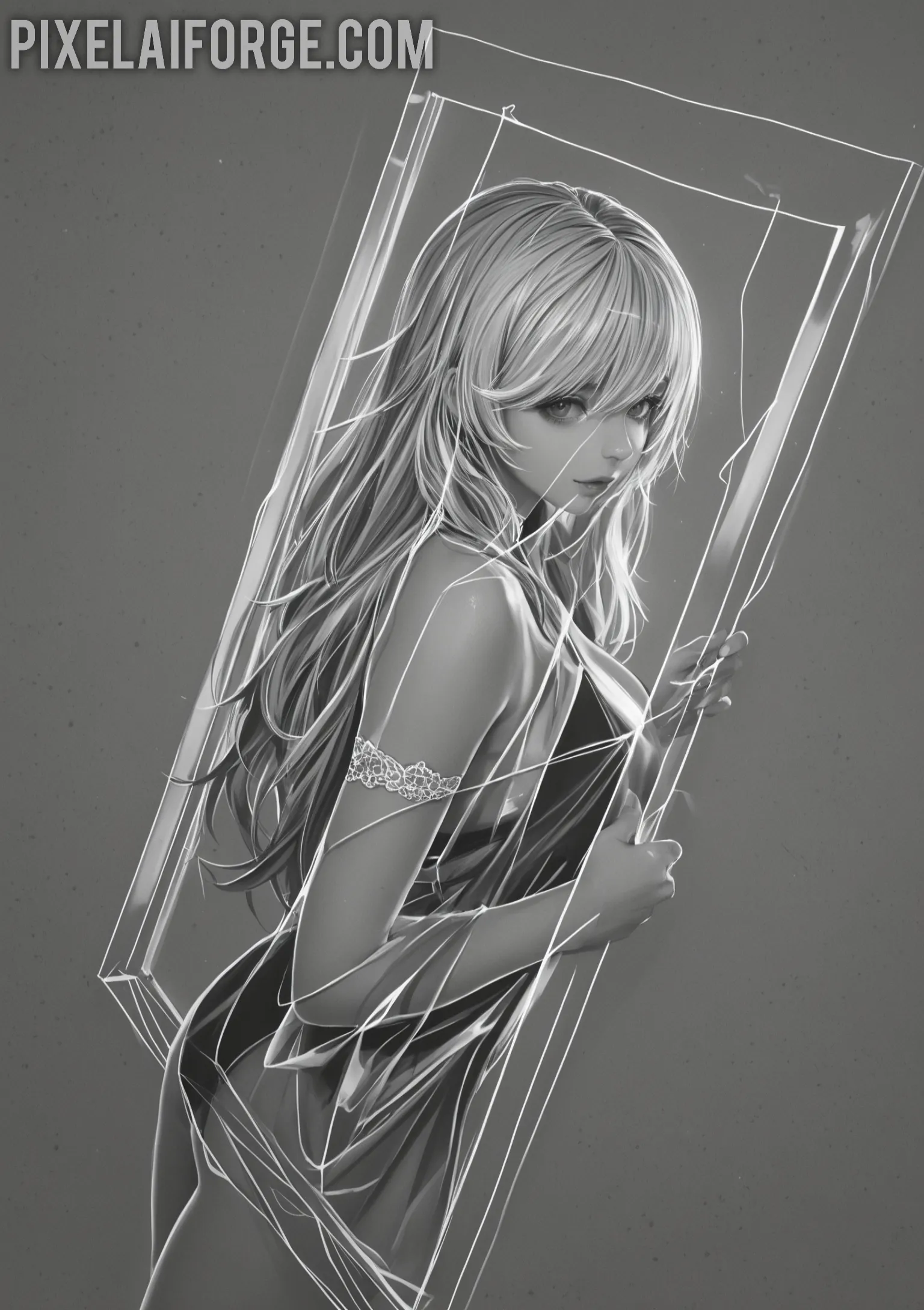 Arte hentai ilustración increíble de Crunchyroll Netflix Anime Amv Tsundere Senpai generado por IA