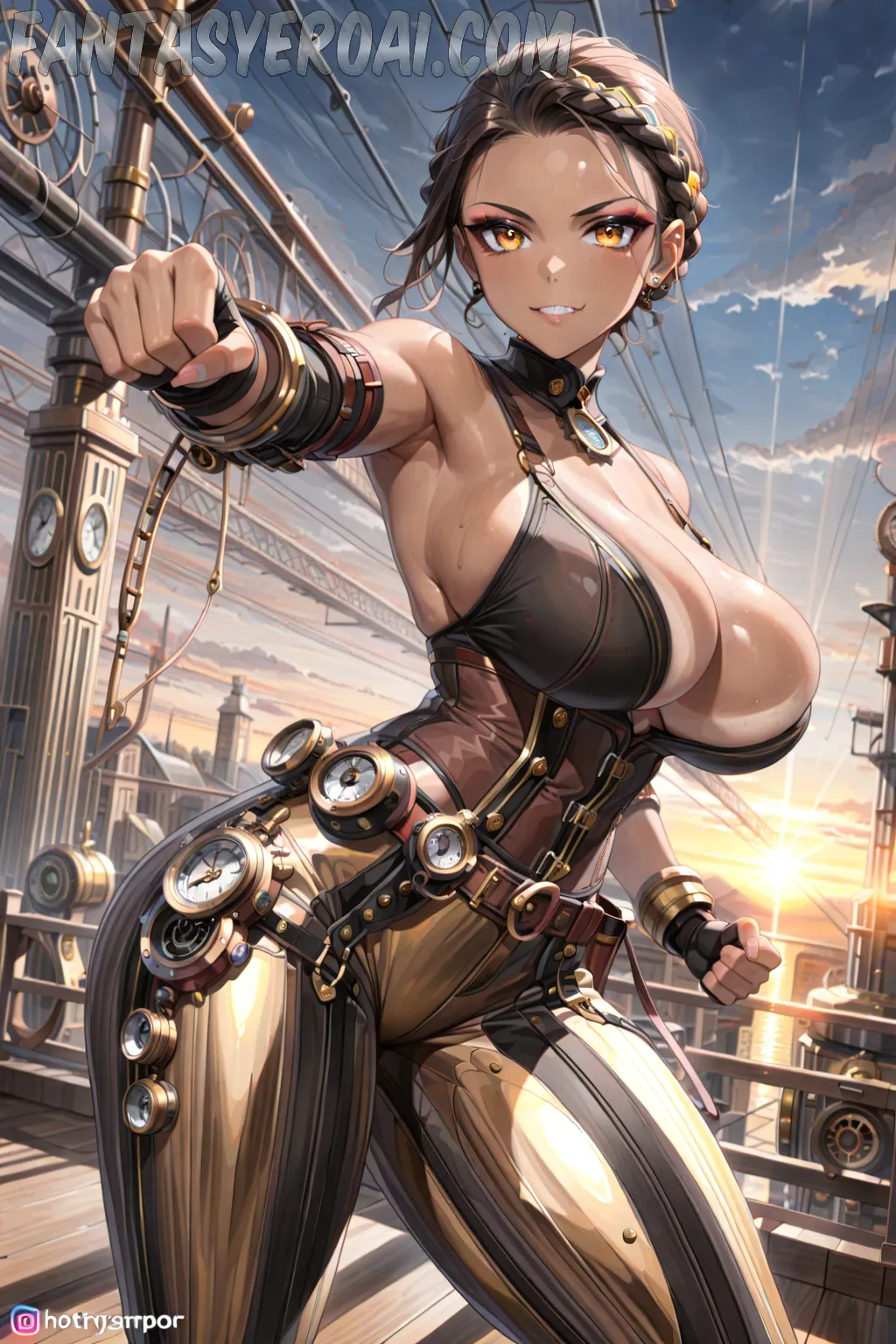 Arte hentai ilustración increíble de Cuerpo Decorado generado por IA