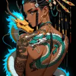 Arte hentai ilustración increíble de Curvy Naked Brunette Kaycee Ryan generado por IA