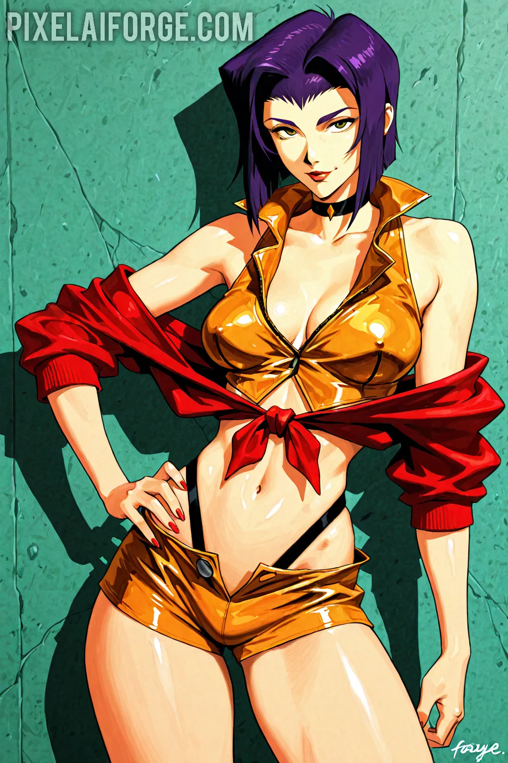 Arte hentai ilustración increíble de Dandadan Watch Anime Ecchi Netorare Bara generado por IA