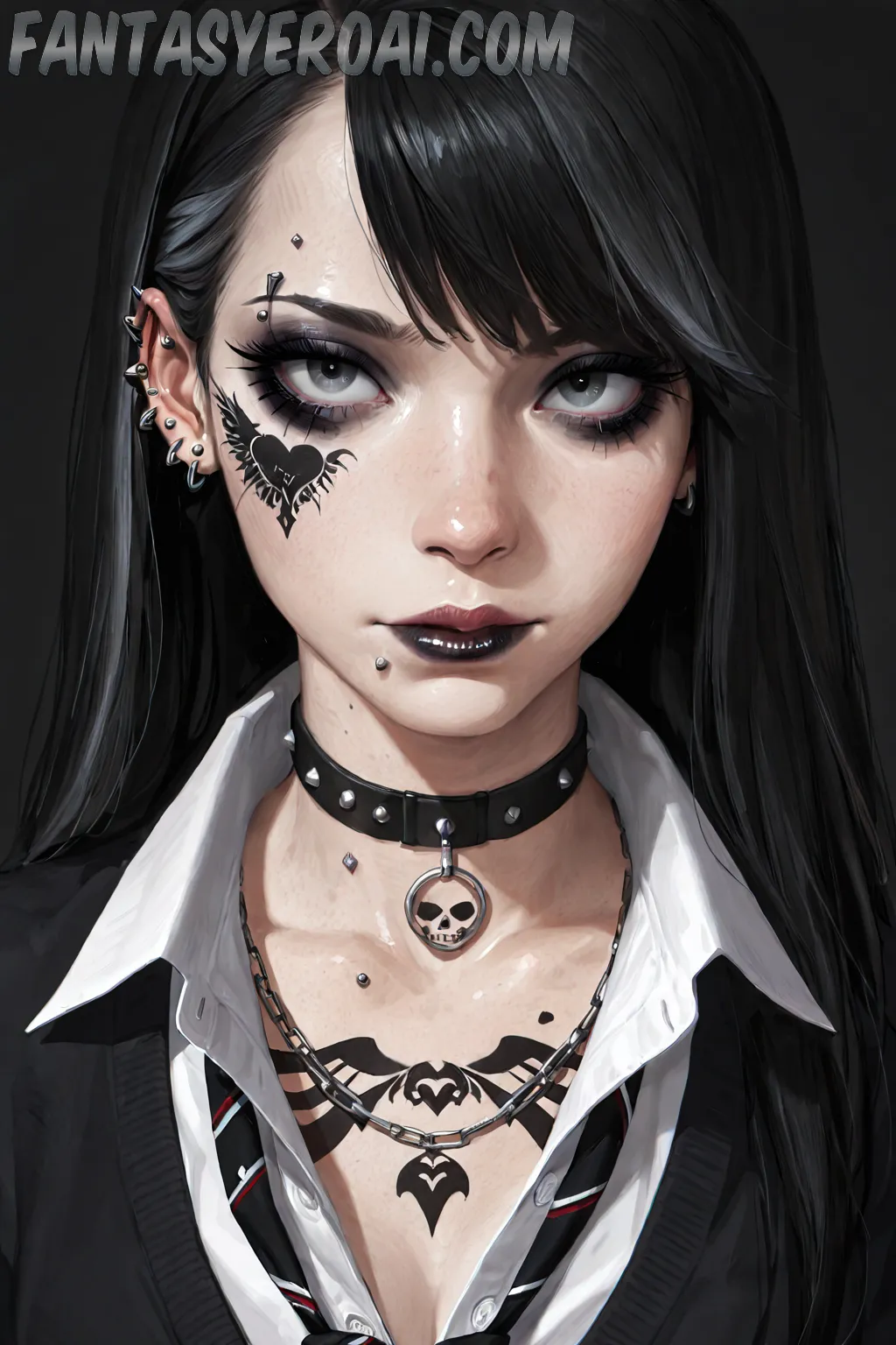 Arte hentai ilustración increíble de Danielle Delaunay Desnuda En Cosplay Con Pelo Morado generado por IA