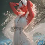 Arte hentai ilustración increíble de Desnuda Posando En Rosa generado por IA