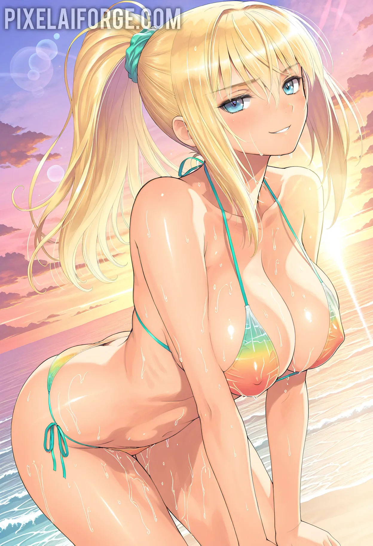 Arte hentai ilustración increíble de Ebony Naomi Nash Sexy Ass generado por IA