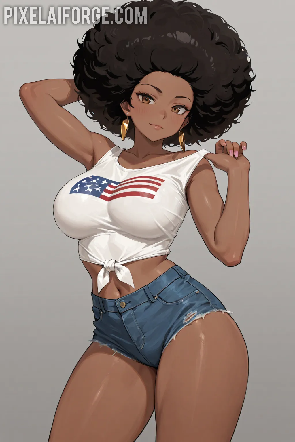 Arte hentai ilustración increíble de Emma Robers Una Exotica Latina generado por IA