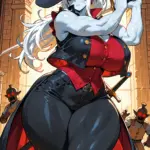 Arte hentai ilustración increíble de Enji Night En Sexy Lenceria Negra generado por IA