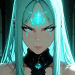 Arte hentai ilustración increíble de Enormes Tetas Colgando Chica Anime generado por IA