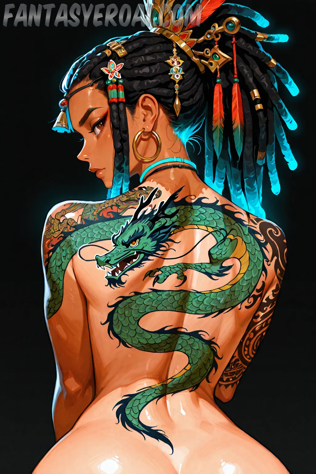 Arte hentai ilustración increíble de Eslava Desnuda generado por IA