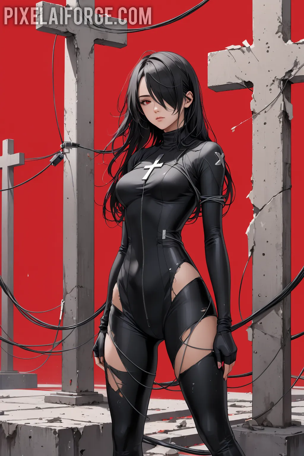 Arte hentai ilustración increíble de Faid Eyren Cosplay generado por IA