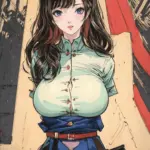 Arte hentai ilustración increíble de Francine Dee Strips Asian Babe generado por IA