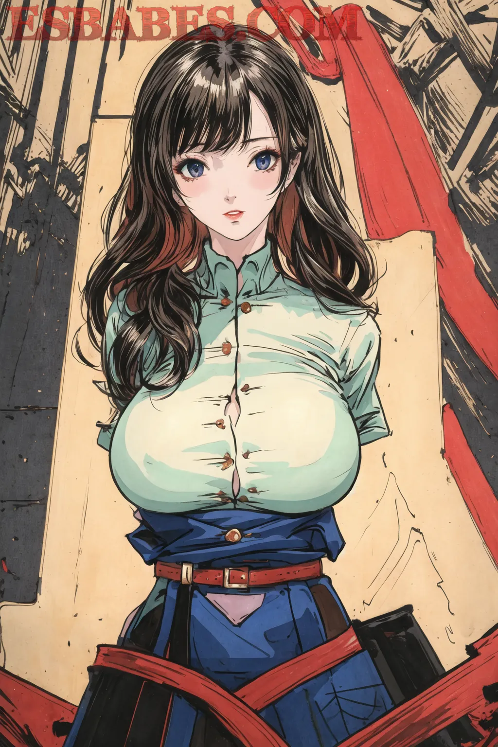 Arte hentai ilustración increíble de Francine Dee Strips Asian Babe generado por IA