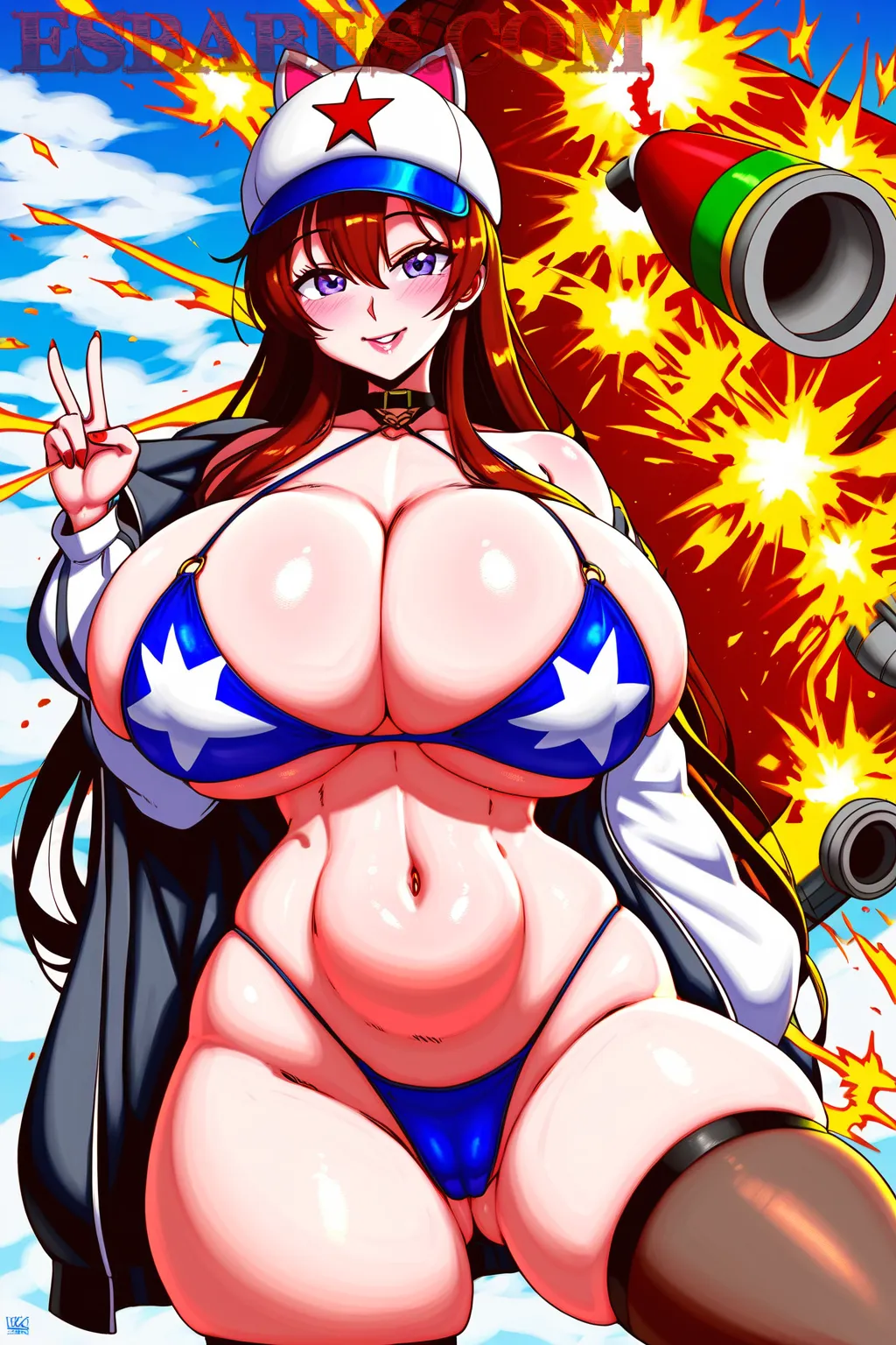 Arte hentai ilustración increíble de Guerrera Asiatica generado por IA