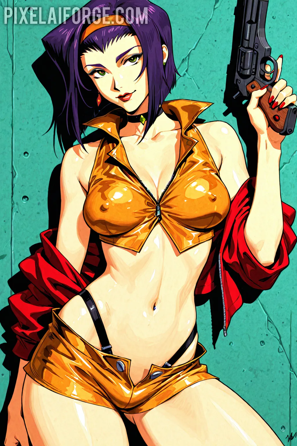 Arte hentai ilustración increíble de Hana Bunny Muestra Su Trasero generado por IA