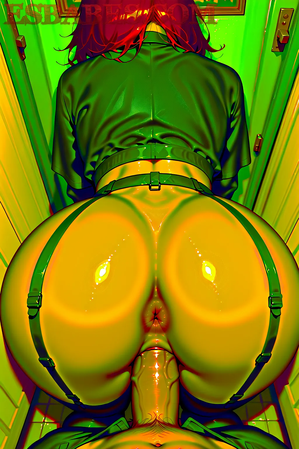 Arte hentai ilustración increíble de Heather Vandeven Strips Her Bikini generado por IA