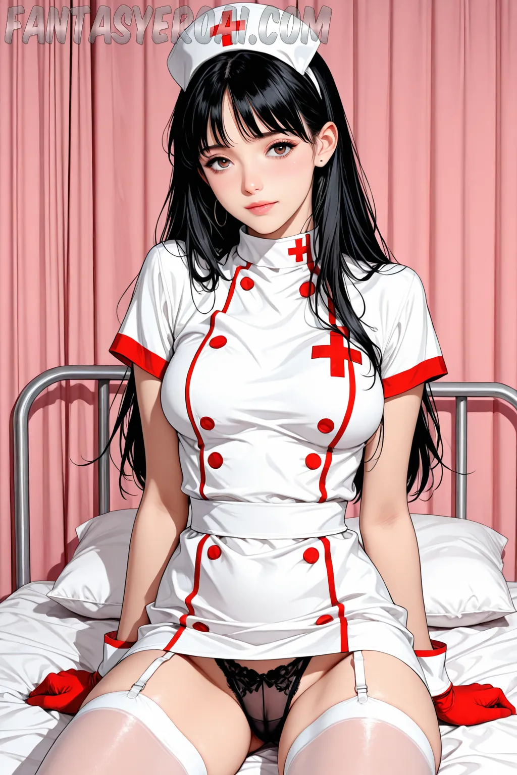 Arte hentai ilustración increíble de Heidi Romanova Desnuda Pelirroja Cono Afeitado Tetas Sabrosas generado por IA