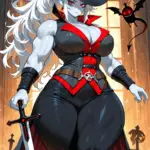 Arte hentai ilustración increíble de Jessica Goicoechea Desnuda En Monocromo generado por IA