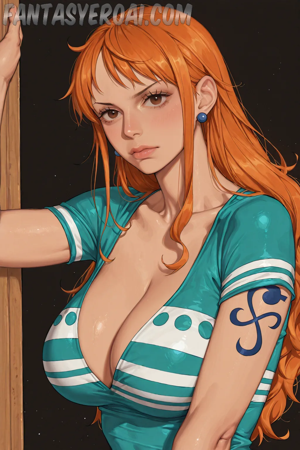 Arte hentai ilustración increíble de July Suntcova Desnuda generado por IA