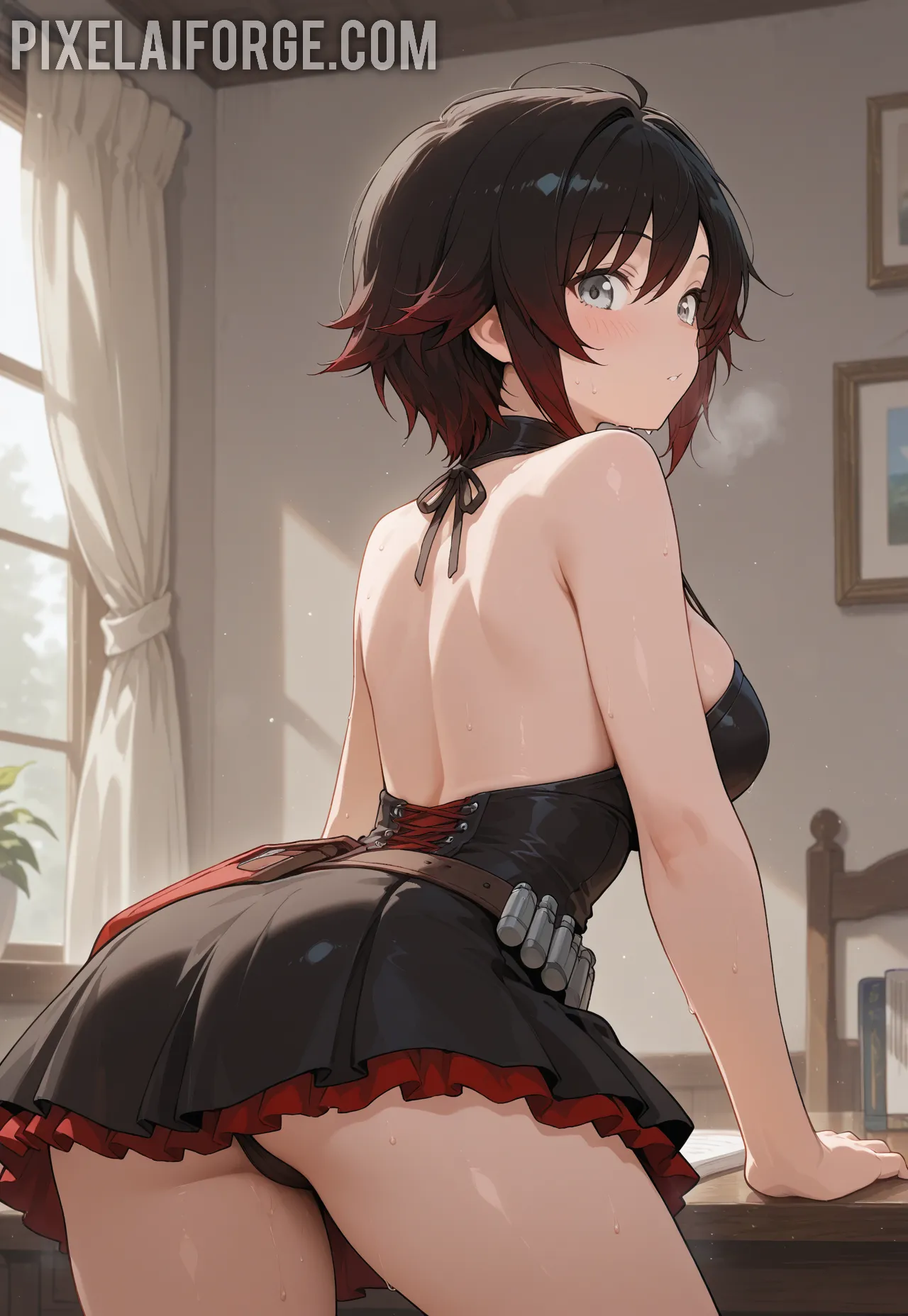 Arte hentai ilustración increíble de Kaiju No 8 Anime Movies My Hero Academia Crunchyroll Yuri generado por IA