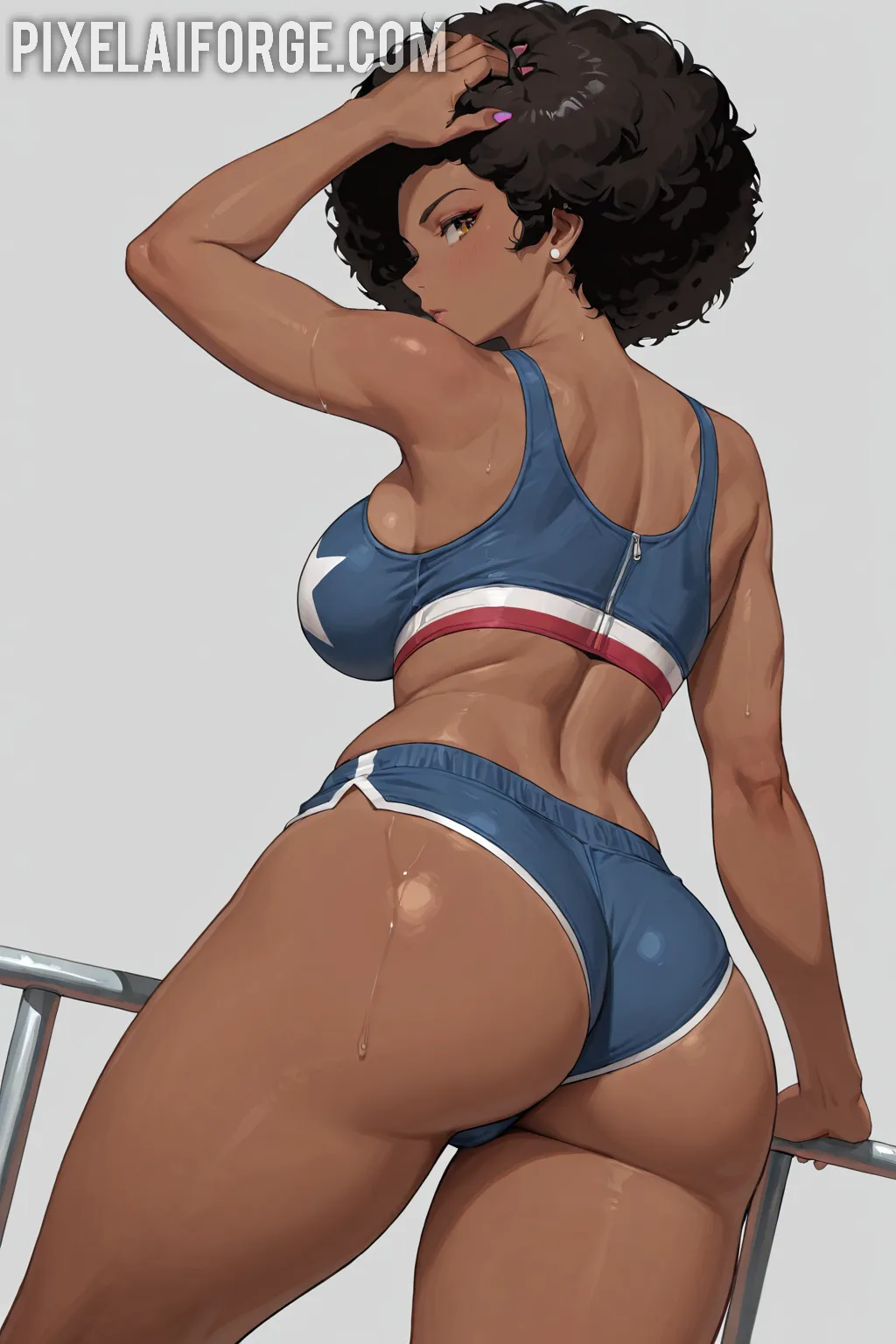 Arte hentai ilustración increíble de Karlie Montana Naked Redhed generado por IA